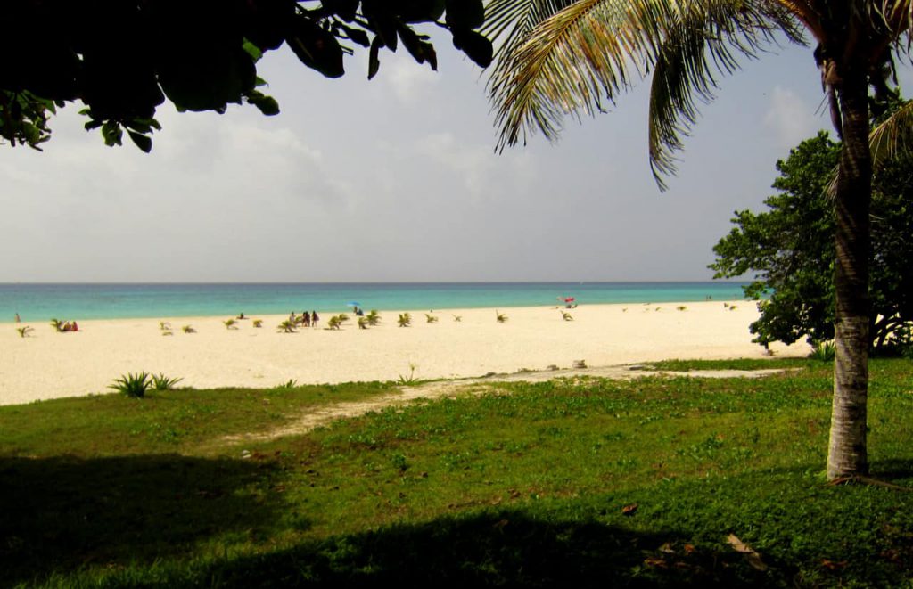 The beach at Playa del Carmen near the historical Maya site Xaman-Ha
