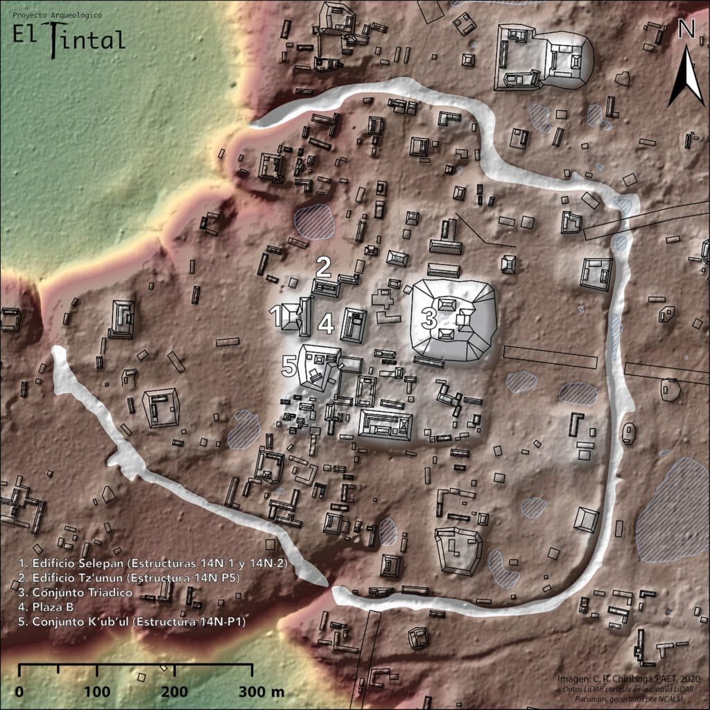 El Tintal “Mano de León” Complex – LiDAR map
https://upload.wikimedia.org/wikipedia/commons/3/60/El_Tintal_Mano_De_Le%C3%B3n_Complex_Lidar_Map_PAET.jpg CC BY-SA 4.0 – credit Carlos R. Chiriboga / PAET, 2020.