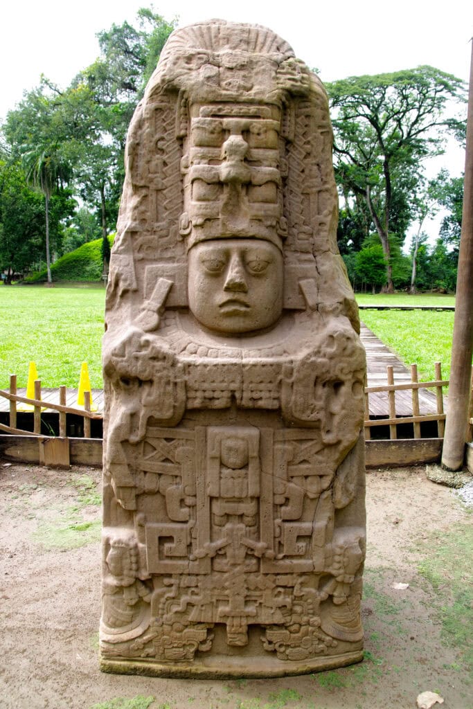 Stela K, Year 805 Height 2.0 m
Jade Sky
The last known dated monument at Quiriguá, marking the final flourish of elite activity before the city’s rapid decline.